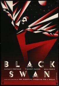 7m003 BLACK SWAN teaser DS English 1sh 2010 Darren Aronofsky, striking La Boca deco art of dancer!