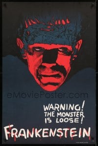 7m222 FRANKENSTEIN S2 recreation teaser 1sh 2000 best artwork of Boris Karloff as the monster!