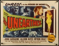 7m210 UNEARTHLY 1/2sh 1957 John Carradine & sexy Allison Hayes lured to the house of monsters!