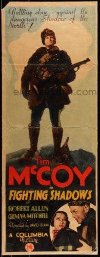 7m127 FIGHTING SHADOWS insert 1935 Canadian Mountie Tim McCoy fighting toughest gang in the North!