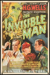 7m223 INVISIBLE MAN S2 recreation 1sh 1999 James Whale, Claude Rains, H.G. Wells, best artwork!