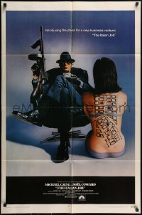 7m024 ITALIAN JOB 1sh 1969 Michael Caine crime classic, image of map on sexy girl's naked back!