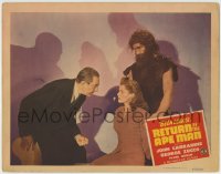 7m071 RETURN OF THE APE MAN LC 1944 bearded Frank Moran holds Loring as Bela Lugosi grills her!