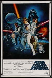 7m237 STAR WARS style C int'l 1sh 1977 George Lucas sci-fi epic, art by Tom William Chantrell!