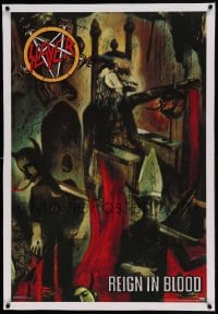 7p279 SLAYER linen 24x36 commercial poster 2016 Larry Carroll art for the Reign in Blood album!