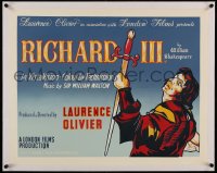 7p245 RICHARD III linen English 1/2sh 1954 star/director Laurence Olivier, rare country of origin!