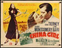 7p104 CHINA GIRL linen 1/2sh 1942 sexy Gene Tierney, George Montgomery, written by Ben Hecht, WWII, rare!