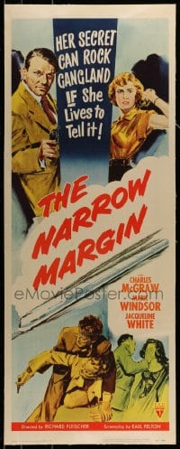 7p126 NARROW MARGIN linen insert 1952 Richard Fleischer classic noir, Charles McGraw, Marie Windsor