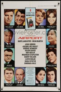 7r025 AIRPORT 1sh 1970 Burt Lancaster, Dean Martin, Jacqueline Bisset, Jean Seberg & more!
