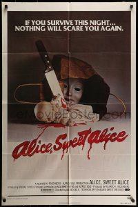 7r029 ALICE SWEET ALICE 1sh 1977 first Brooke Shields, disturbing knife-in-doll image!