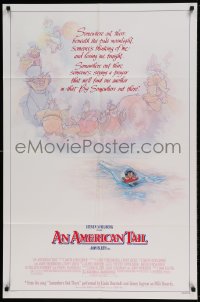 7r040 AMERICAN TAIL style B 1sh 1986 Steven Spielberg, Don Bluth, different art of Fievel the mouse!