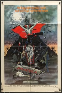 7r041 ANDY WARHOL'S DRACULA style B 1sh 1974 cool art of vampire Udo Kier as Dracula by Barr!
