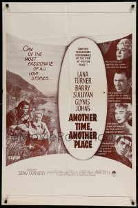 7r047 ANOTHER TIME ANOTHER PLACE military 1sh R1960s sexy Lana Turner has an affair with young Sean Connery!