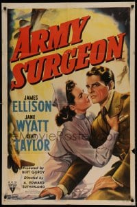 7r053 ARMY SURGEON style A 1sh 1942 James Ellison & Kent Taylor with pretty nurse Jane Wyatt!