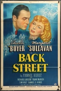 7r060 BACK STREET style C 1sh 1941 Charles Boyer & Margaret Sullavan, written by Fannie Hurst!