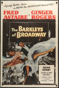7r070 BARKLEYS OF BROADWAY 1sh 1949 art of Fred Astaire & Ginger Rogers dancing in New York!