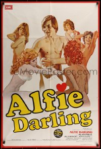 7r028 ALFIE DARLING English 1sh 1980 sexy Joan Collins and Alan Price in the title role!
