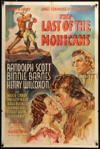 7r002 LAST OF THE MOHICANS 1sh 1936 Randolph Scott, Binnie Barnes, from James Fenimore Cooper novel!