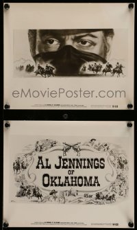 7s892 AL JENNINGS OF OKLAHOMA 2 8x10 stills 1950 Dan Duryea, both with great cowboy western art!