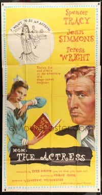 7t610 ACTRESS 3sh 1953 art of Spencer Tracy & pretty stage-struck daughter Jean Simmons!