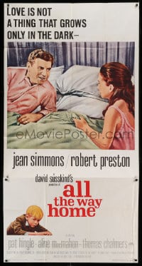 7t616 ALL THE WAY HOME 3sh 1963 Jean Simmons, Robert Preston, love doesn't grow in the dark!