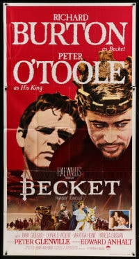 7t632 BECKET 3sh 1964 Richard Burton in the title role, Peter O'Toole as his king!