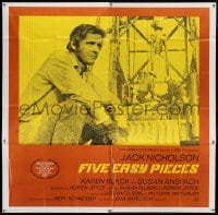 7t044 FIVE EASY PIECES int'l 6sh 1970 great image of Jack Nicholson, directed by Bob Rafelson!