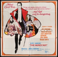 7t058 HONEY POT 6sh 1967 colorful art of Rex Harrison, Susan Hayward & girls, Joseph L. Mankiewicz
