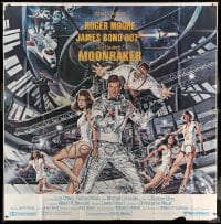 7t078 MOONRAKER 6sh 1979 art of Roger Moore as James Bond & sexy space babes by Daniel Goozee!