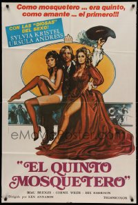 7t257 5th MUSKETEER Argentinean 1979 great art of sexy Sylvia Kristel & Ursula Andress by Chantrell!