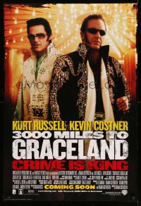 7w274 3000 MILES TO GRACELAND int'l advance DS 1sh 2001 Russell & Costner as Elvis impersonators!