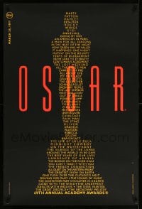7w276 69TH ANNUAL ACADEMY AWARDS heavy stock 24x36 1sh 1997 image of Oscar from winning movie titles