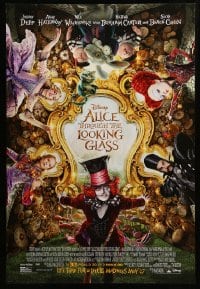 7w285 ALICE THROUGH THE LOOKING GLASS advance DS 1sh 2016 Walt Disney, Lewis Carroll, Mia Wasikowska!