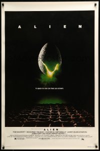 7w287 ALIEN studio style 1sh 1979 Ridley Scott outer space sci-fi monster classic, cool egg image!