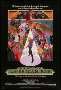 7w293 AMERICAN POP 1sh 1981 cool rock & roll animation by Wilson McClean & Ralph Bakshi!