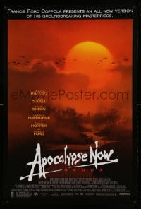 7w299 APOCALYPSE NOW 1sh R2001 Francis Ford Coppola, image of choppers over river!