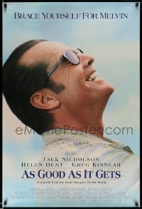 7w302 AS GOOD AS IT GETS DS 1sh 1998 great close up smiling image of Jack Nicholson as Melvin!