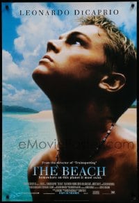 7w328 BEACH style B int'l DS 1sh 2000 directed by Danny Boyle, DiCaprio stranded on island paradise!