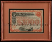 7w046 WEST SHORE RAILROAD COMPANY 10x14 framed stock certificate 1968 issued for $1,000!