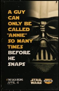7w073 STAR WARS TRILOGY TV 21x33 special poster 2008 angry Darth Vader got called Annie a lot...