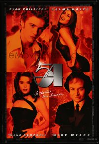 7w905 STUDIO 54 advance 1sh 1998 Ryan Phillipe, Salma Hayek, Neve Campbell, Mike Myers as Rubell!