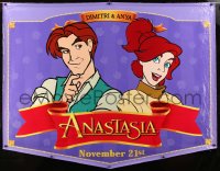 7w092 ANASTASIA vinyl banner 1997 Don Bluth cartoon about the missing Russian princess!