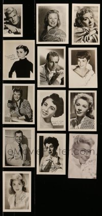 7x165 LOT OF 13 FAN PHOTOS WITH FACSIMILE AUTOGRAPHS 1950s-1960s great portraits of top stars!