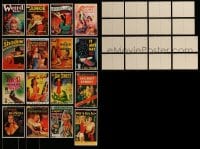 7x171 LOT OF 16 PULP PAPERBACK COVER POSTCARDS 1995 all with great color artwork!