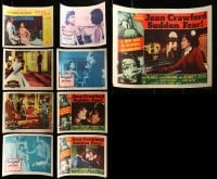 7x001 LOT OF 9 JOAN CRAWFORD LOBBY CARDS 1950s-1960s great scenes from several of her movies!