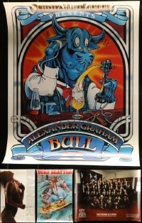 7x358 LOT OF 7 UNFOLDED BEER POSTERS 1980s Schlitz, Budweiser, Rainier, Miller Lite!