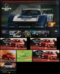 7x235 LOT OF 9 UNFOLDED CARS AND RACING SPECIAL POSTERS 1970s-1990s Ford, Alfa Romeo & more!