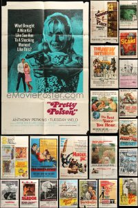 7x086 LOT OF 26 FOLDED ONE-SHEETS 1950s-1970s great images from a variety of different movies!