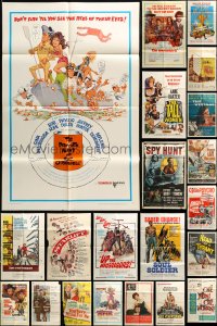 7x062 LOT OF 60 FOLDED ONE-SHEETS 1950s-1970s great images from a variety of different movies!
