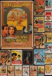 7x224 LOT OF 31 FOLDED ARGENTINEAN POSTERS 1960s-1970s great images from a variety of movies!